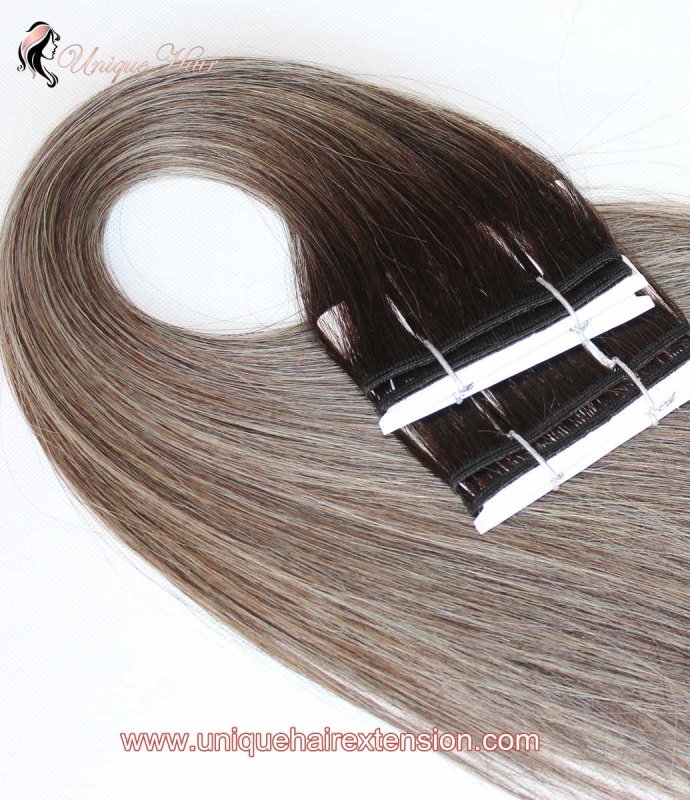 Human Hair Weft Extensions Ombre Color-139