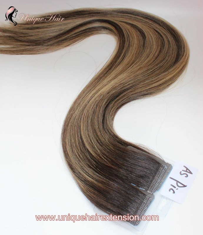 wavy remy tape in hair extensions-407