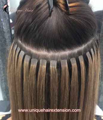 What is the application process for skin weft tape in hair extensions?