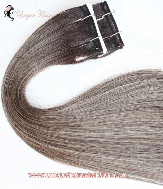 Human Hair Weft Extensions Ombre Color-136