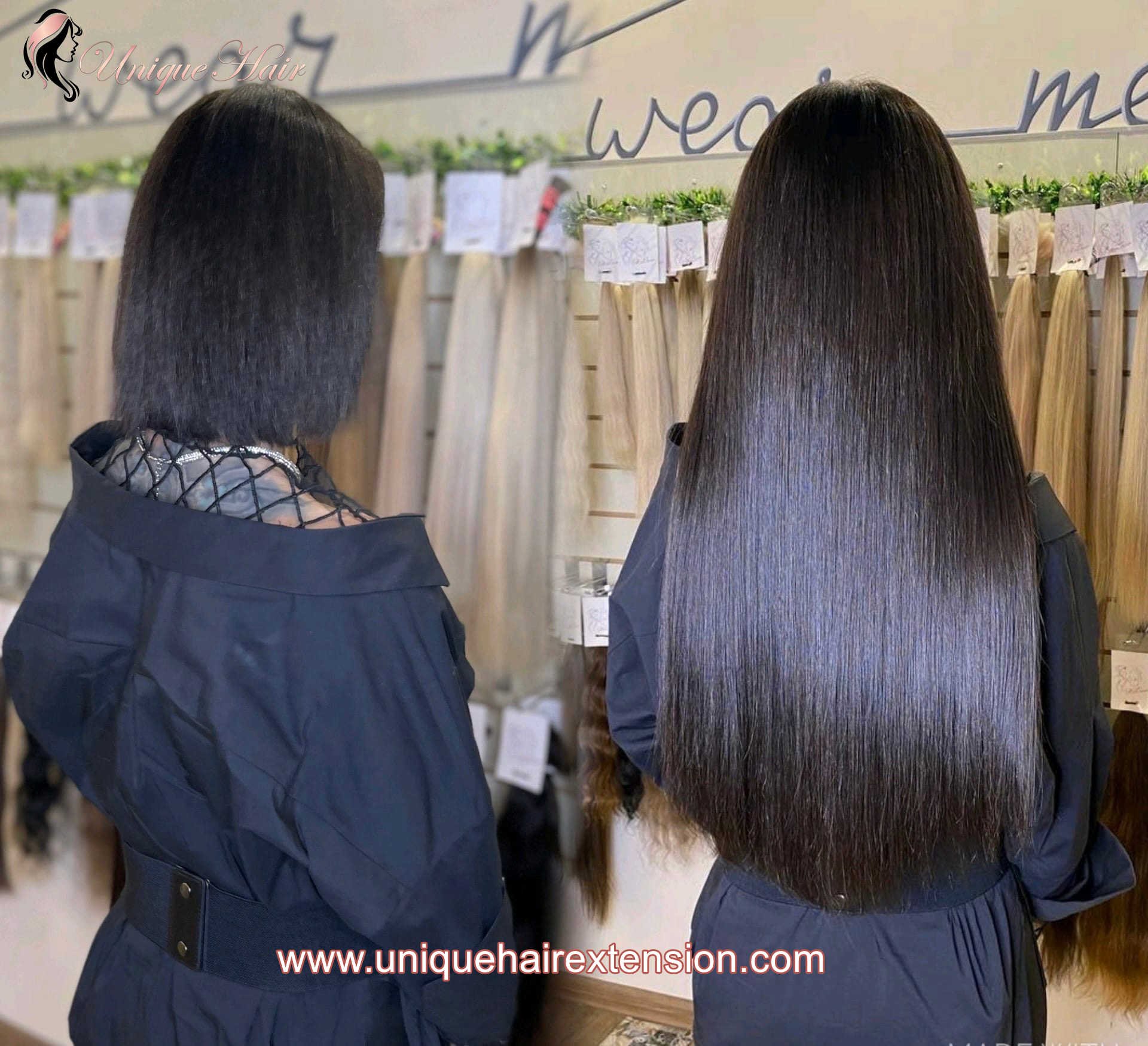 tape in hair extensions before and after