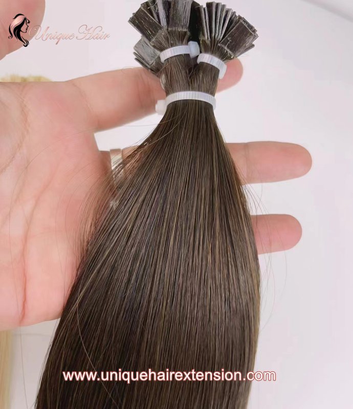 Pre-bonded flat tip keratin hair extension real hair -413