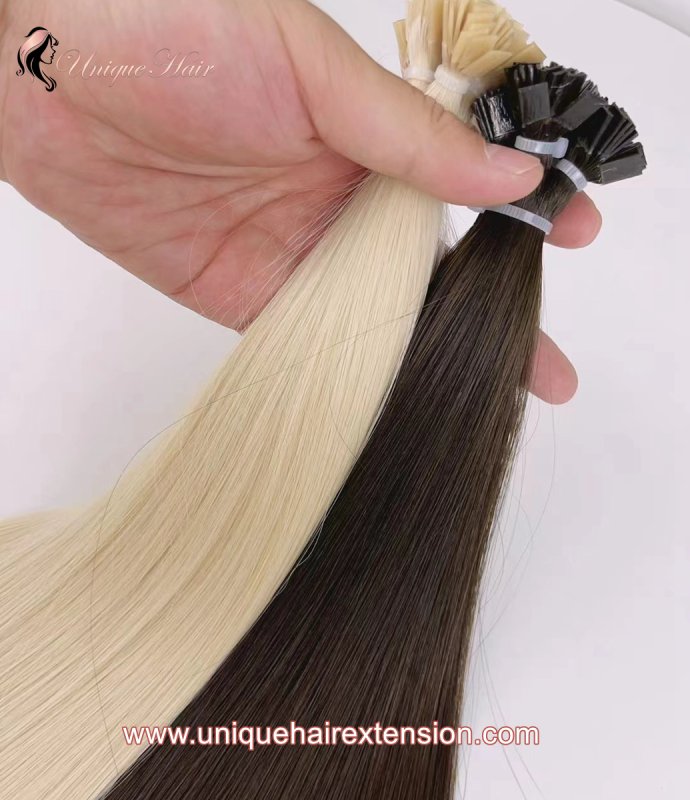 Pre-bonded flat tip keratin hair extension real hair -412